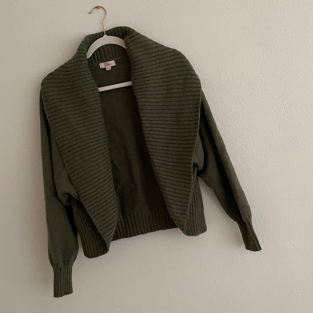 Elan Crop Sweater Open Front Cardigan - Picture 7 of 15
